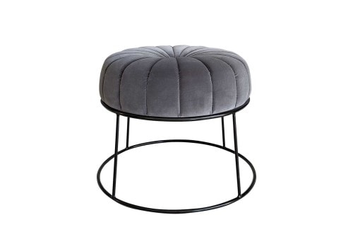 Pulo Stool Black Lacquer 60cm Fabric MB Novatex 7193 61055 HC28 Cosmo