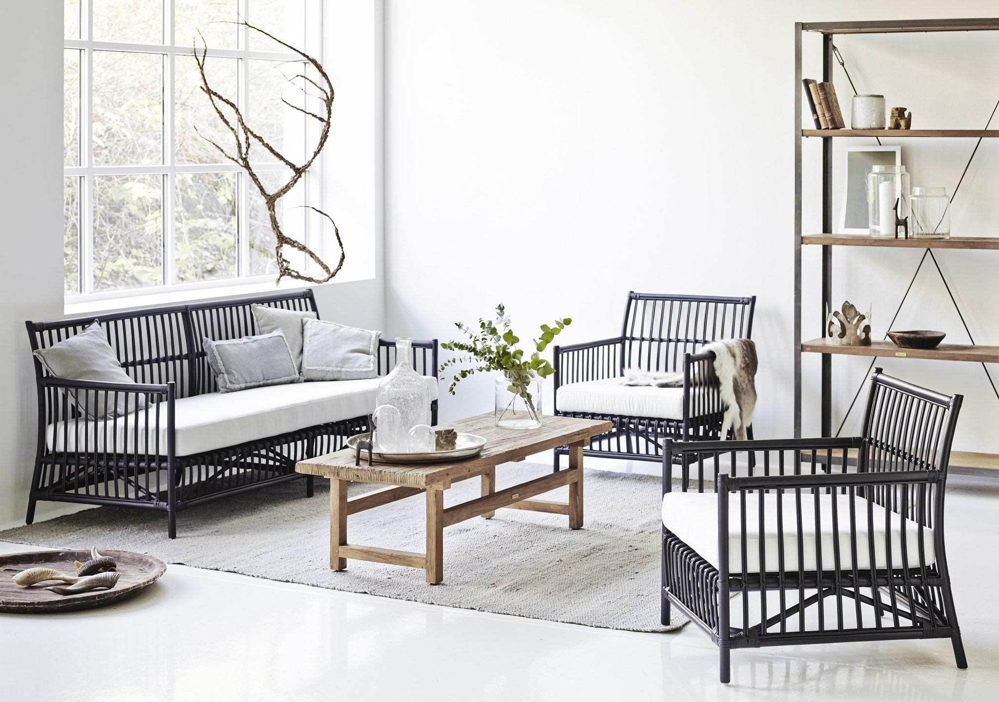 Sika Design: Caroline Interior 3 Seater Sofa and Lounge Chairs in Black