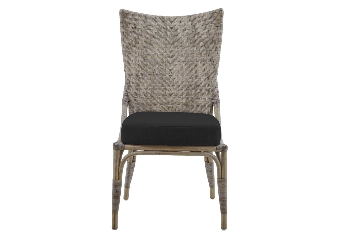 Melody Chair Sika Design: Taupe Finish with Black Cushion