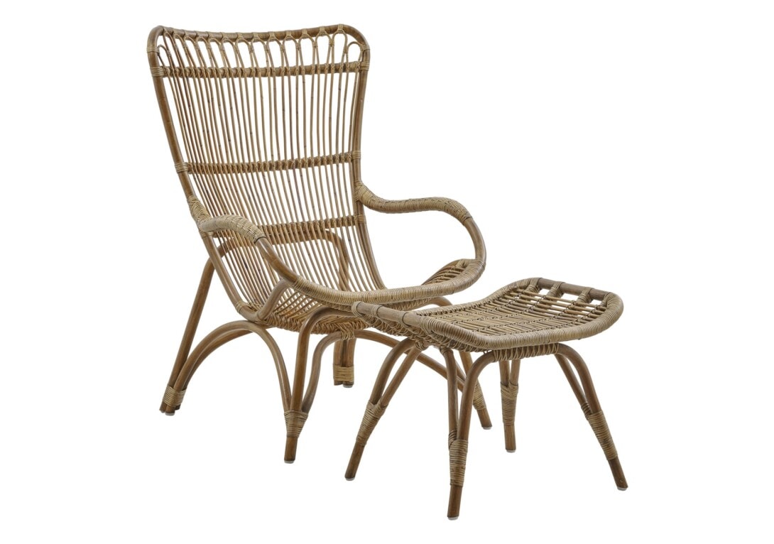 Sika Design Monet Lounge Chair with Footstool: Antique