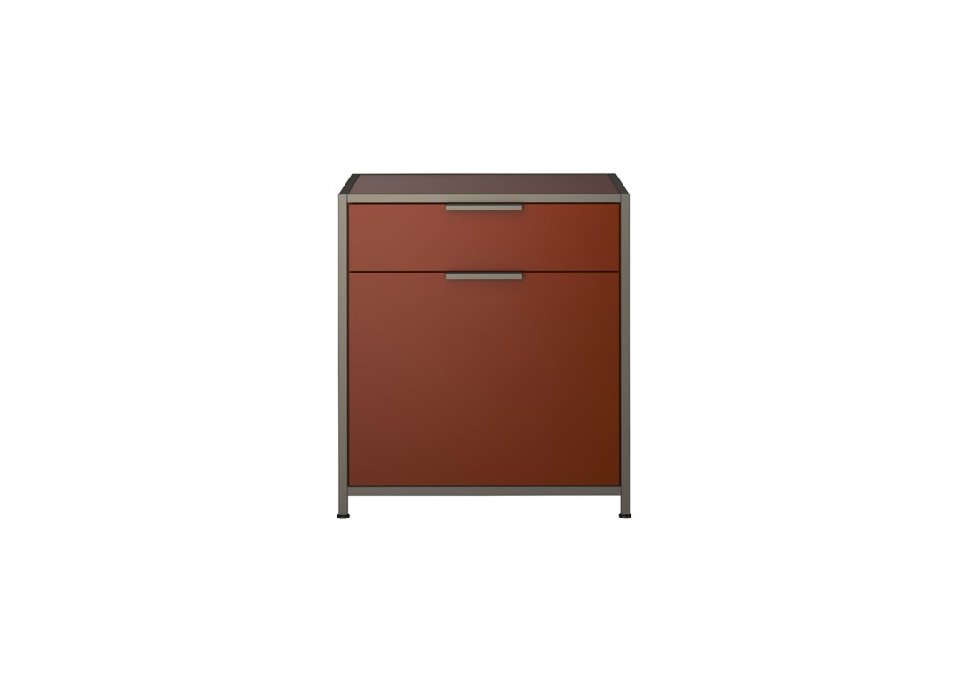 Ligne Roset Dita Bedside Table: Large Drawer with Cupboard