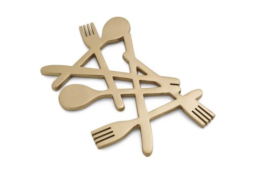 Ligne Roset: Evlan Plate Stand in Brass