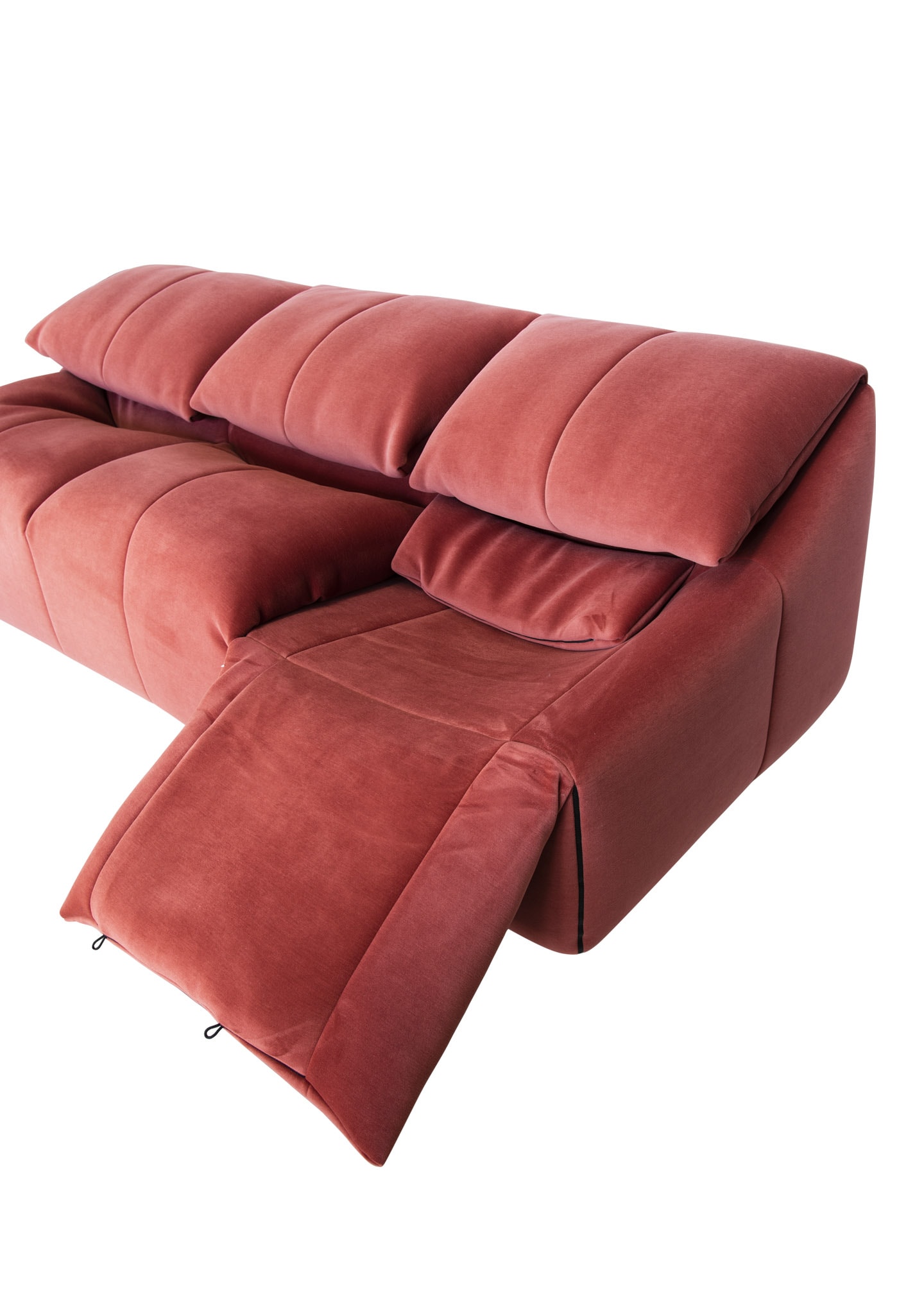 Ligne Roset Plumy Large Settee: Gentle Marsala Reclined