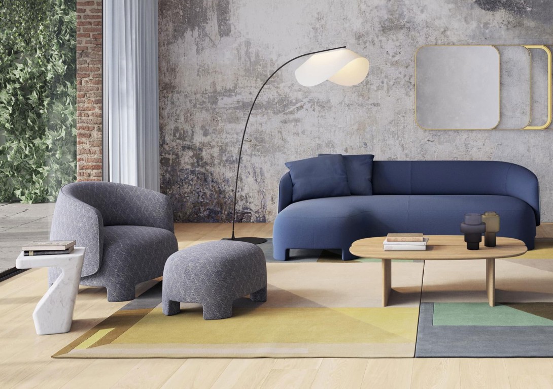 Ligne Roset: Agosto Rugs in Camel and Green