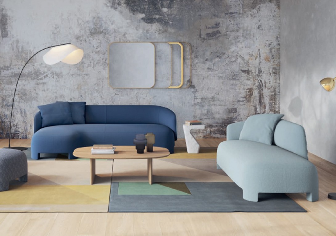 Ligne Roset: Agosto Rugs in Camel and Green