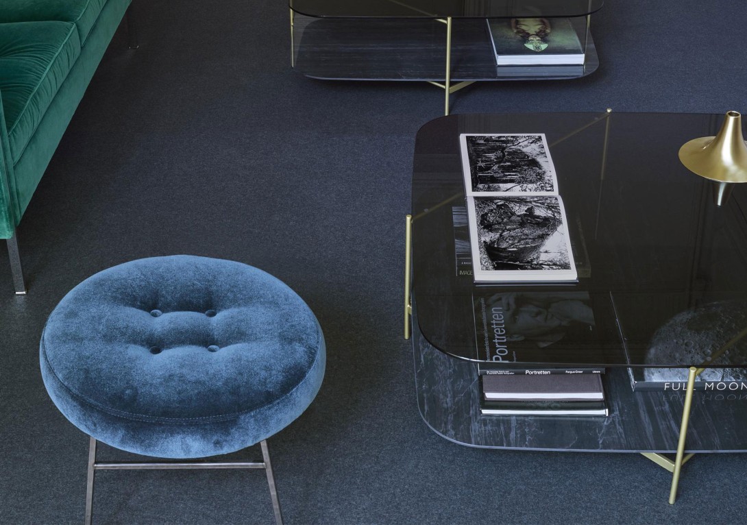 Ligne Roset: Ilot Low Stool in Cloud Marine