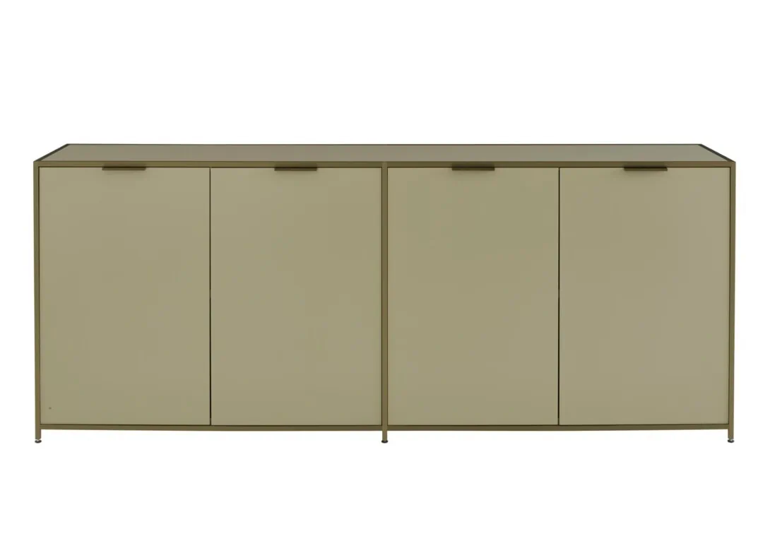 Ligne Roset Dita Sideboard: 4 Doors Argile Lacquer