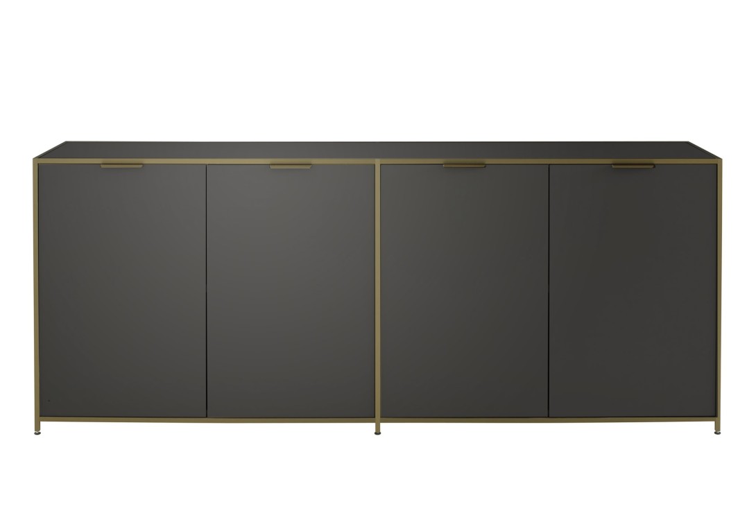 Ligne Roset Dita Sideboard: 4 Doors Plomb Lacquer