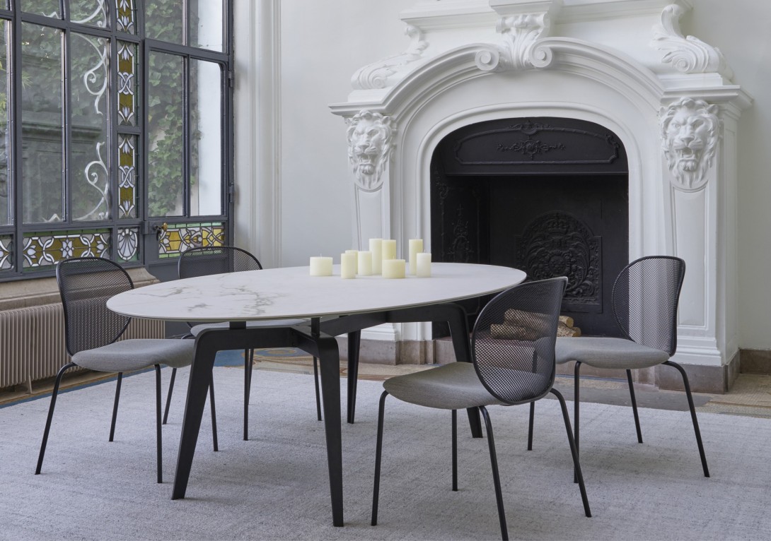 Ligne Roset Unbeaumatin Dining Chair with the Odessa table
