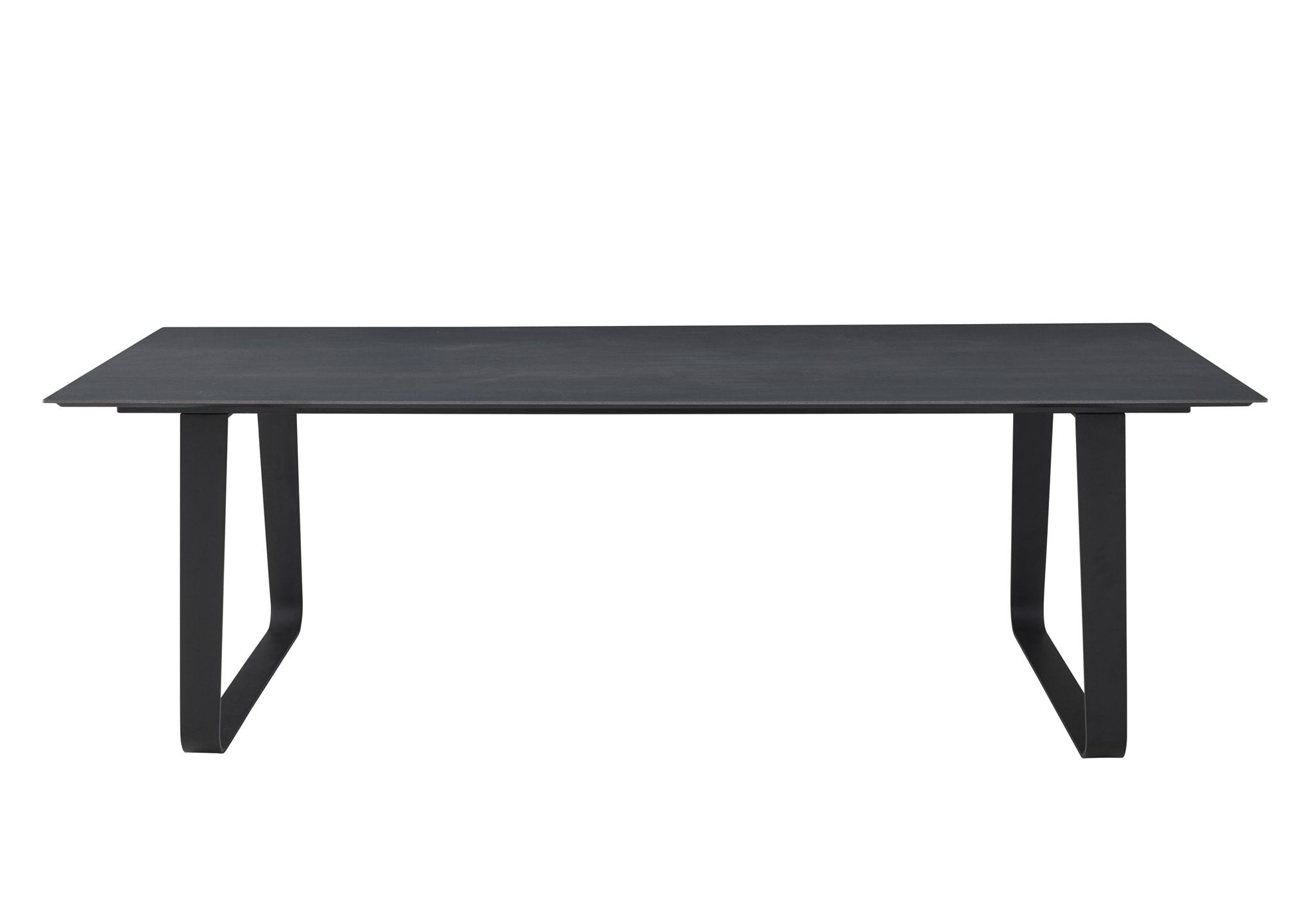 Ligne Roset Vilna Table: Anthracite Ceramic with Black Lacquered Steel Legs