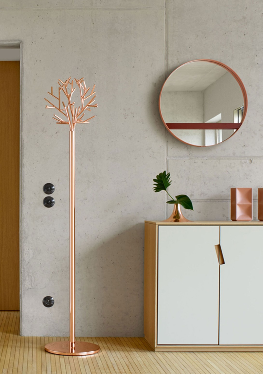 Ligne Roset Clara Coat Rack Copper Finish