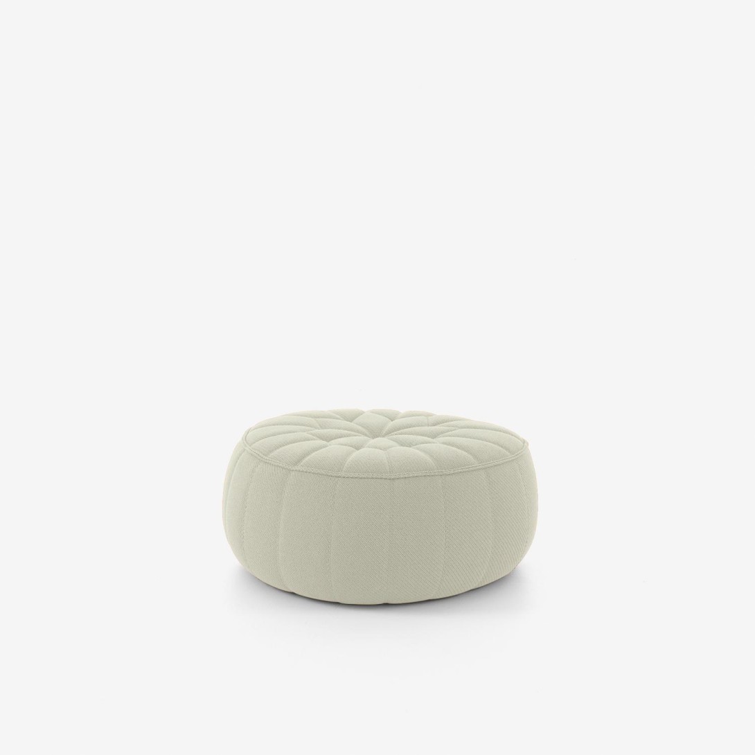 Ligne Roset: Ottoman Footstool in Coda Creme Noir