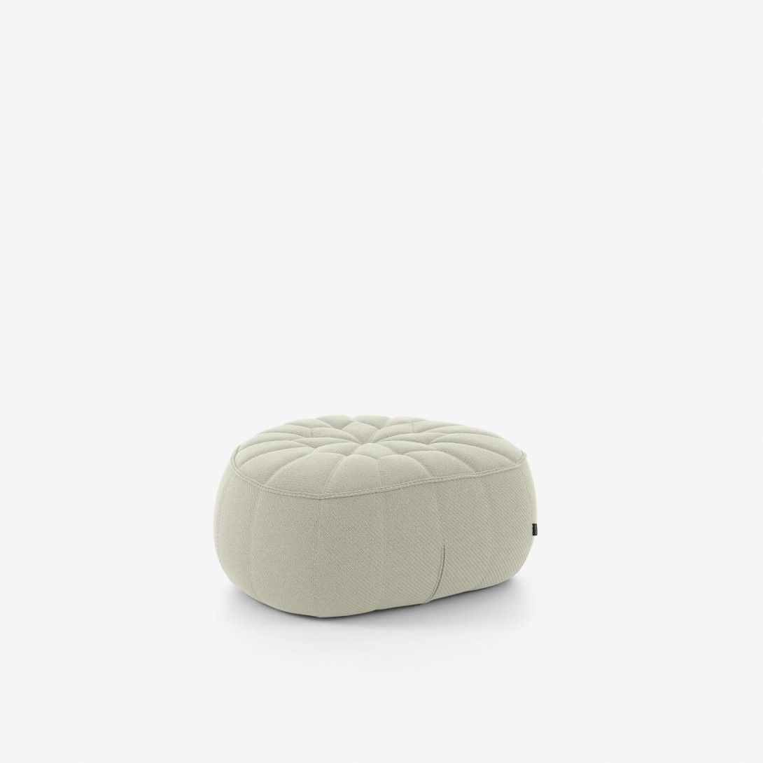 Ligne Roset: Ottoman Footstool in Coda Creme Noir