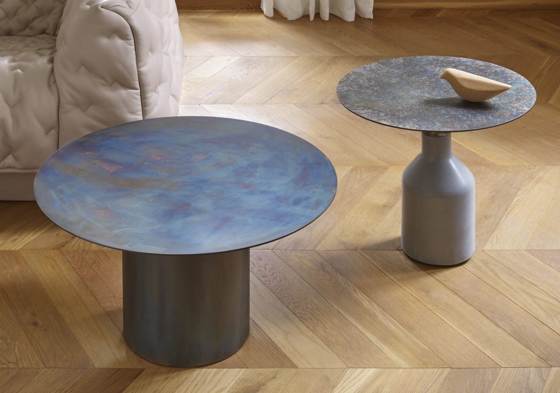LR Oxydation Side Tables - Low Table (LHS) and Occasional Table (RHS)