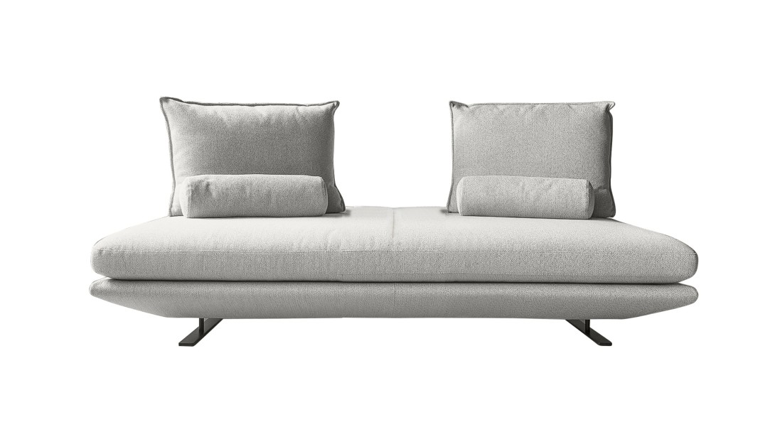 Ligne Roset Prado Medium Settee with Back Cushions and Bolsters: Dios Ecru