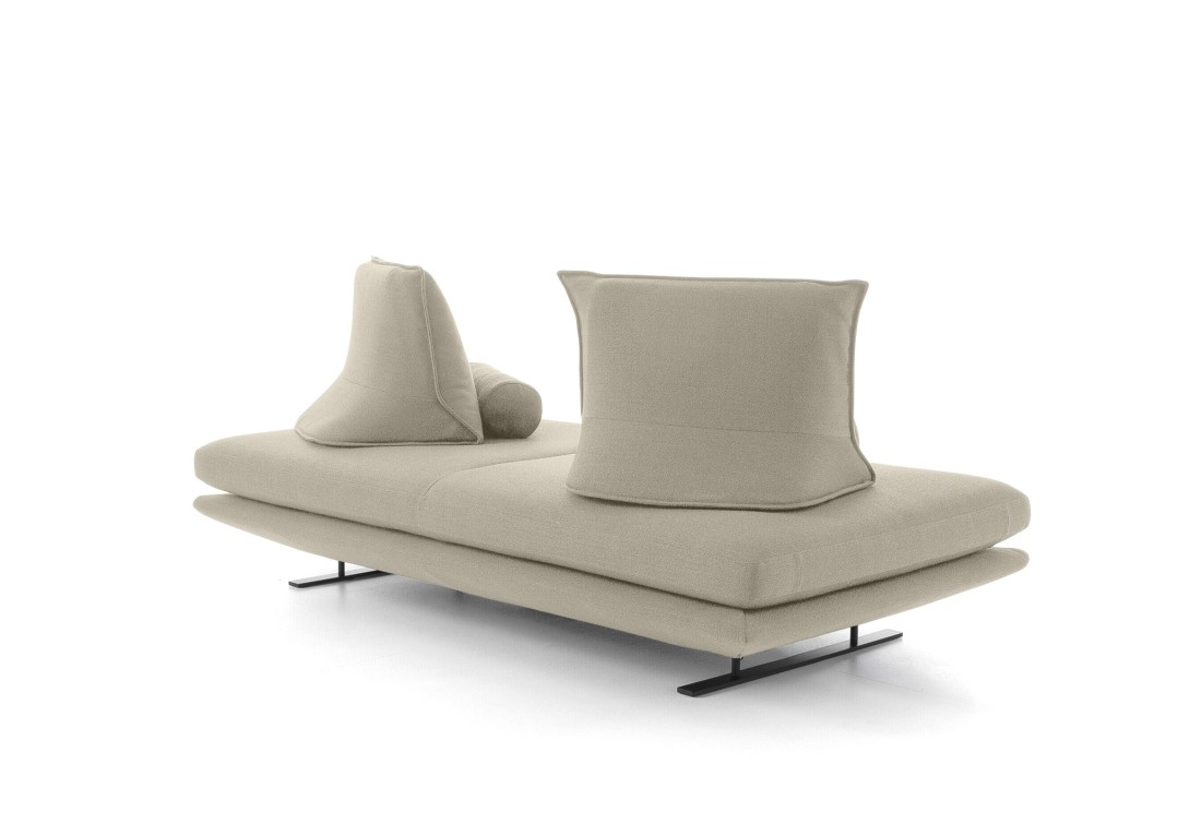 Ligne Roset Prado Medium Settee with Back Cushions and Bolsters: Vidar Mastic
