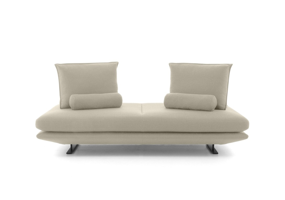 Ligne Roset Prado Medium Settee with Back Cushions and Bolsters: Vidar Mastic