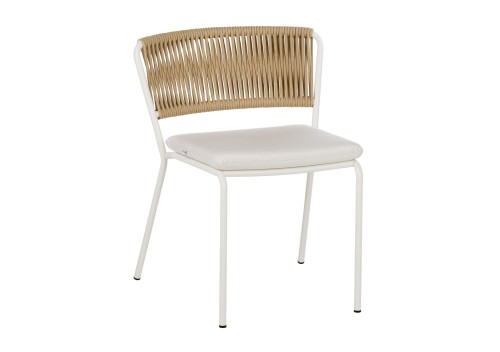 Point Weave Chair Nougat Rope Alu Creame