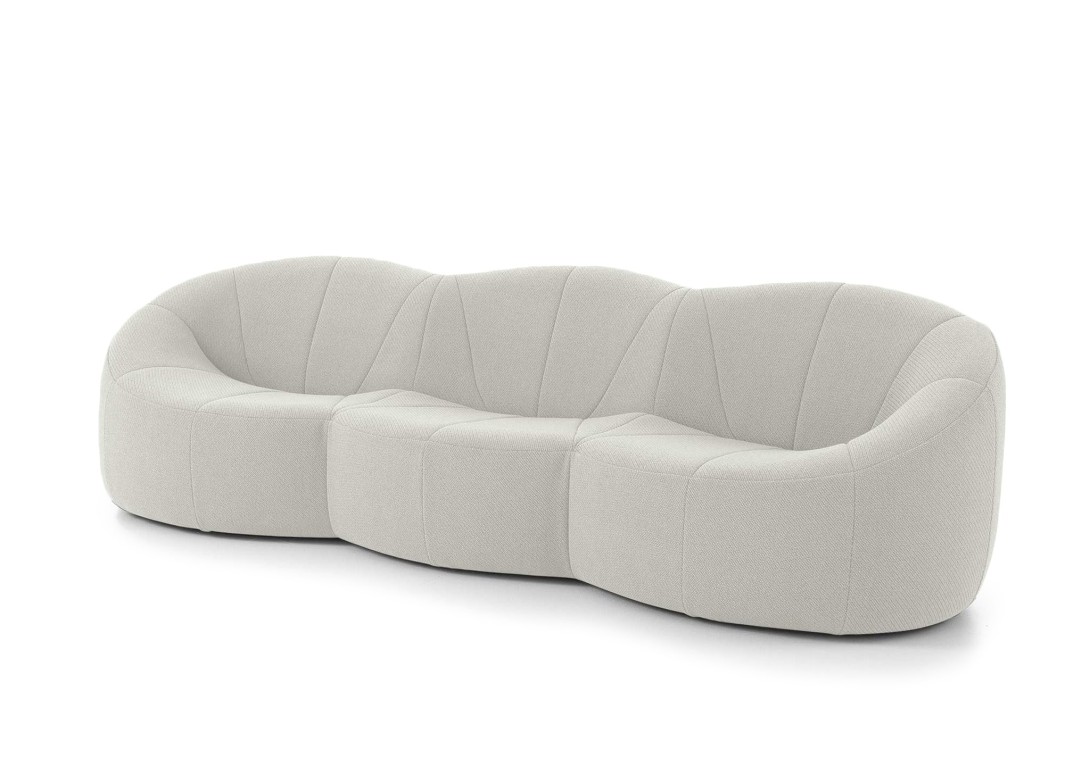 Ligne Roset Pumpkin Large Settee: Coda Creme Noir