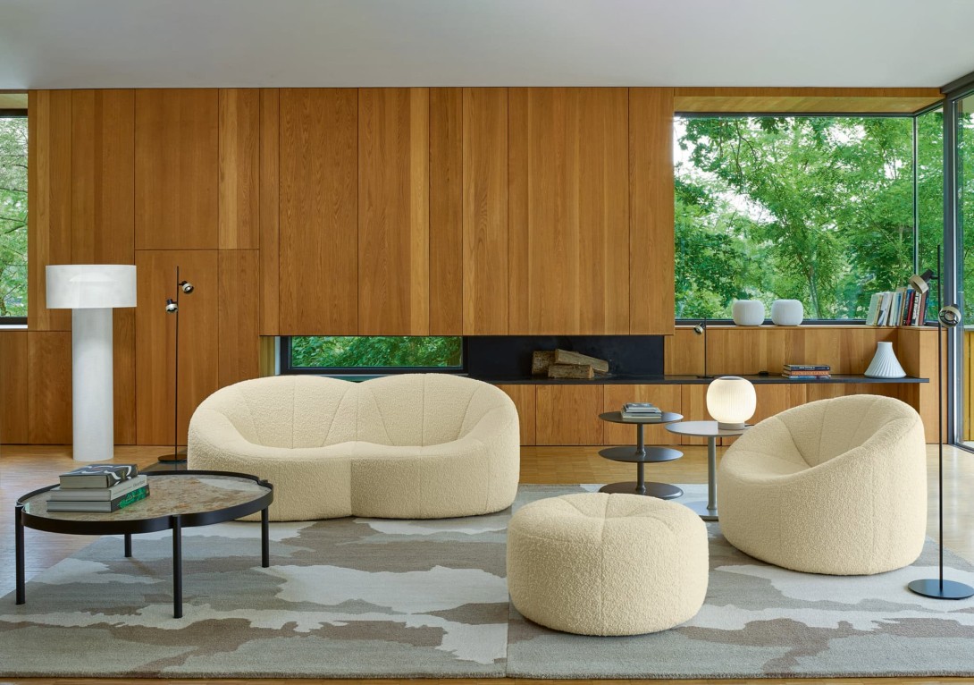Ligne Roset Pumpkin Small Settee, Armchair and Footstool
