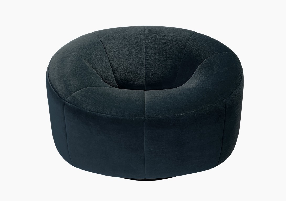 Ligne Roset Pumpkin Swivel Armchair: Gentle Anthracite
