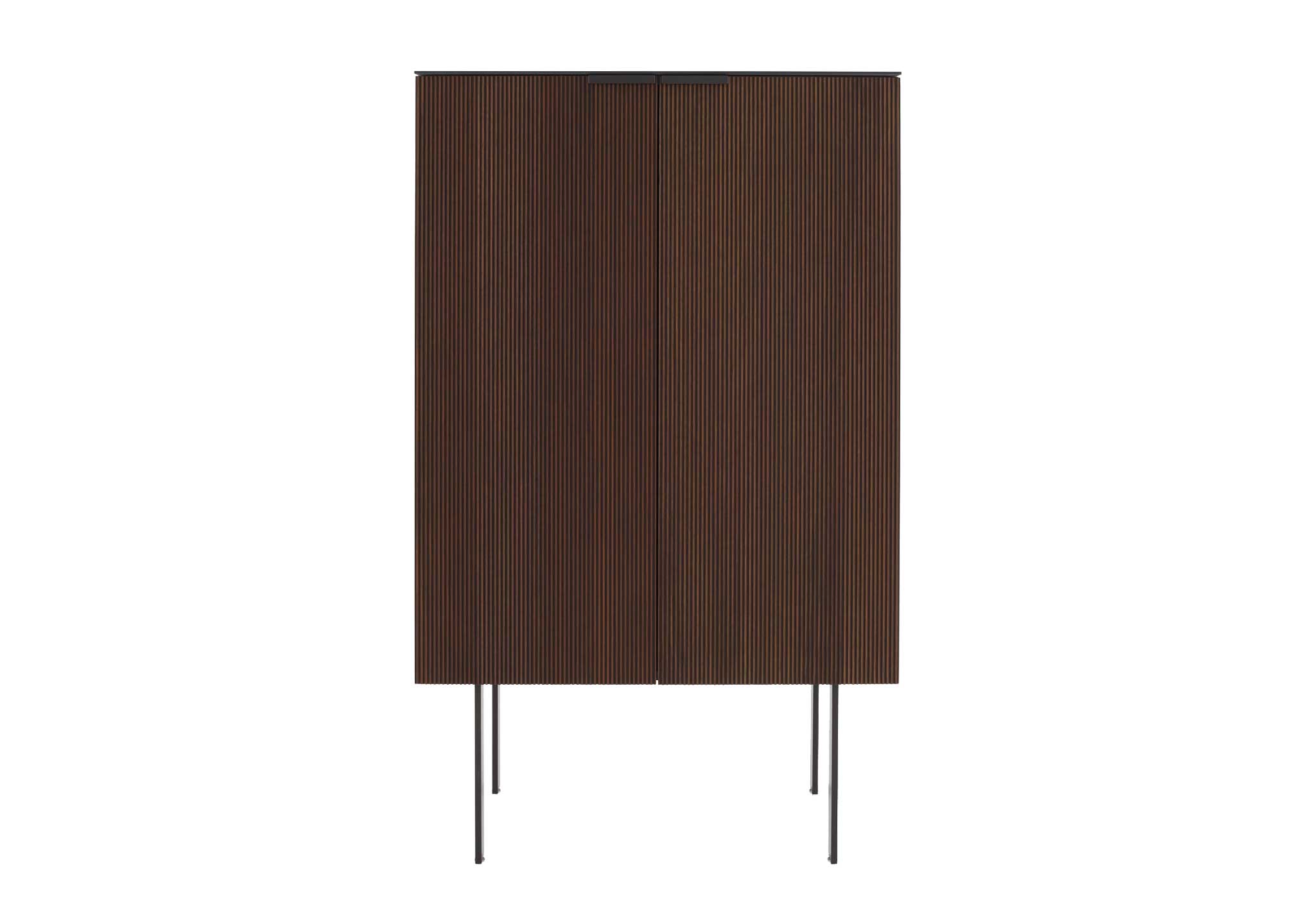 Selvans Cupboard walnut doors black marble top Ligne Roset