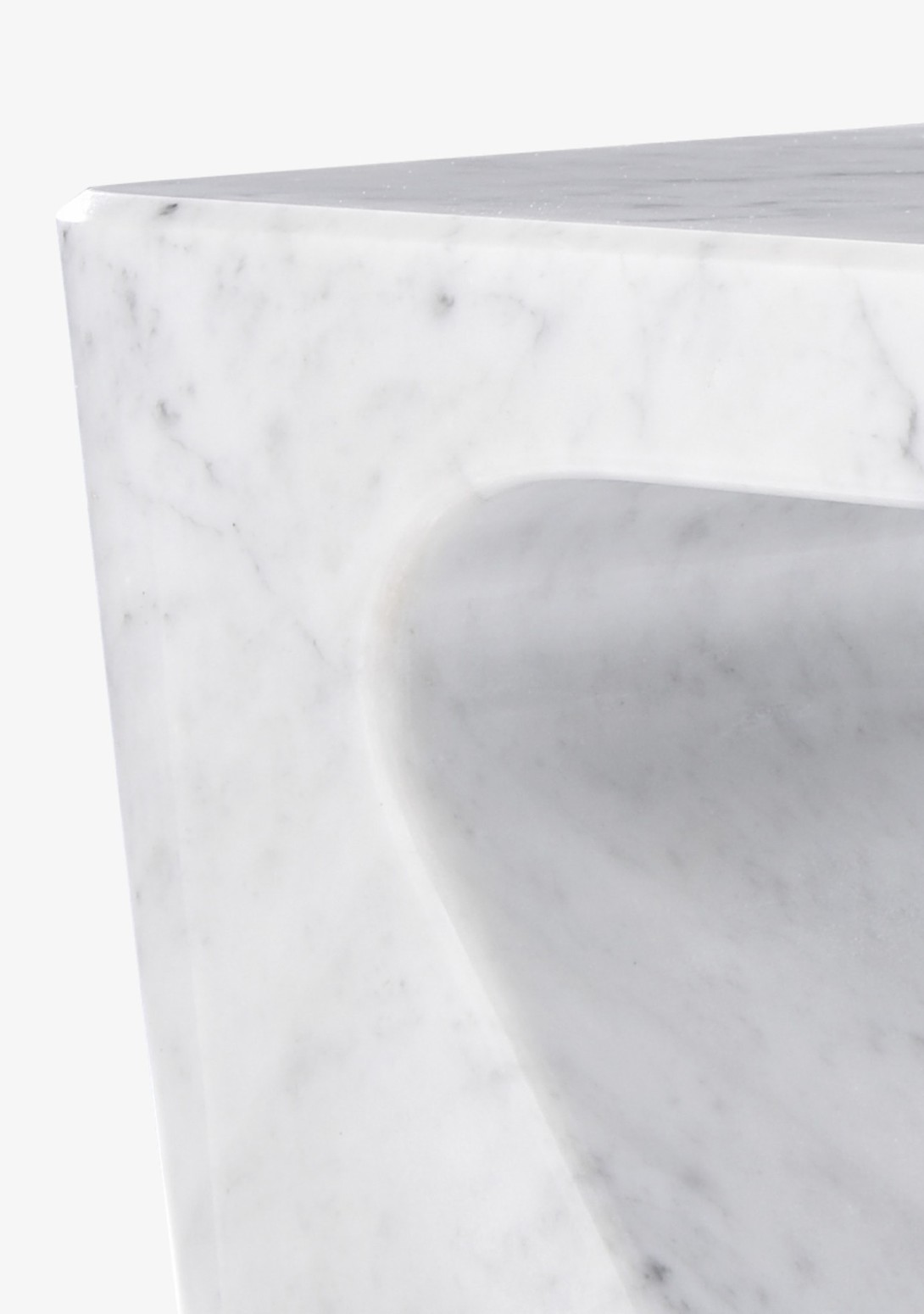 Stump Occasional Table White Marble Ligne Roset Corner Detail