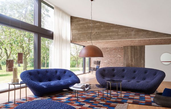 Ligne Roset: Ploum Large and Medium Settees in Custom Fabric