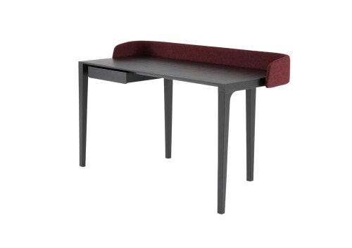 Ligne Roset Inside World Desk in Stained Oak with Davina Liede Vin fabric