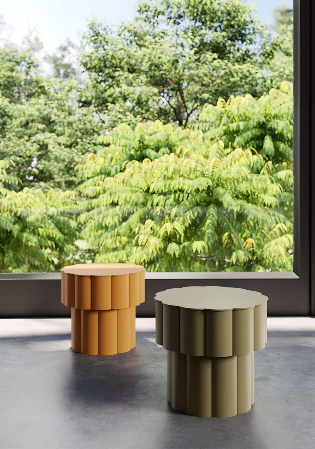 Kun-Design-Mooncake-Side-Table-Terracotta-Olive