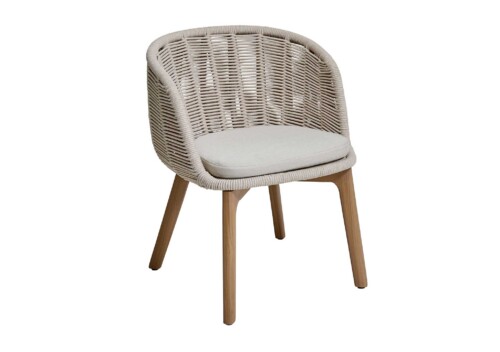 Kun Design Bagel Dining Armchair Teak Sand Canvas Cushion
