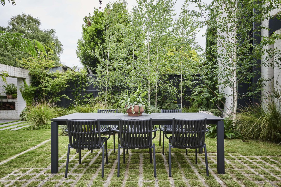 TDF X Peachy Green Landscape Design: KUN Flamingo Dining Table and Loop Armchair
