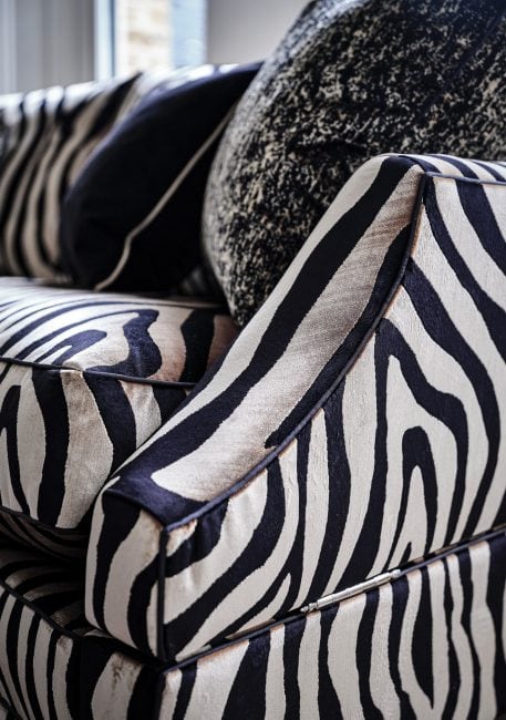 Duresta: Hornblower craftsmanship in detail on custom fabric