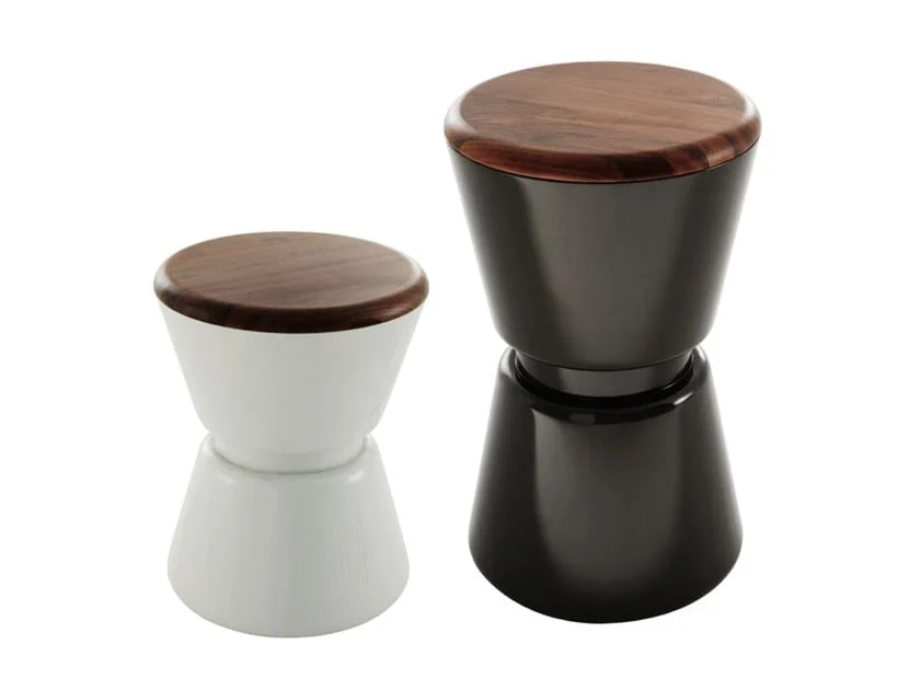 HC28: Twin Side Table 39cm Black/Walnut + White/Walnut in 39cm