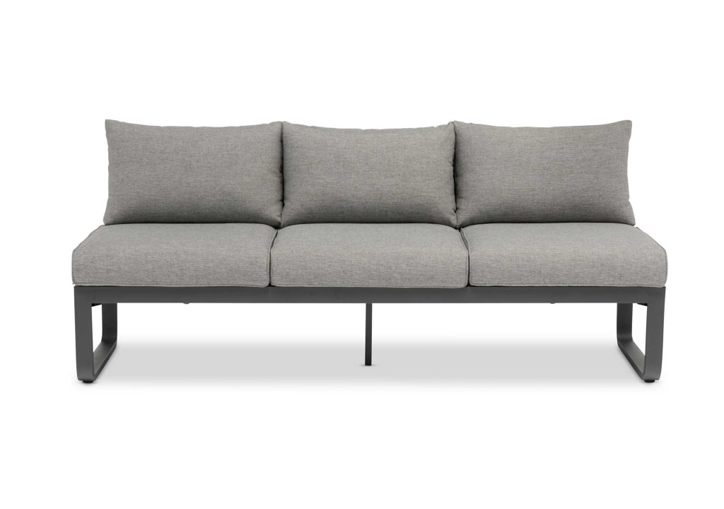 DOMO Home Bloom 3 Seater Sofa in Charcoal with Washed Grey Olefin upholstery DOMO Home Bloom 3 Seater Sofa in Charcoal with Washed Grey Olefin upholstery