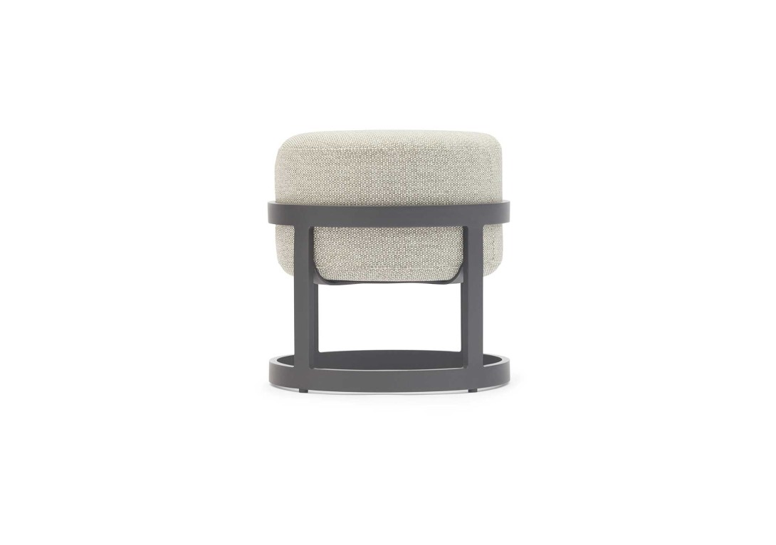DOMO Home Totem Stool in Charcoal with Sunproof Frontelia 163 upholstery