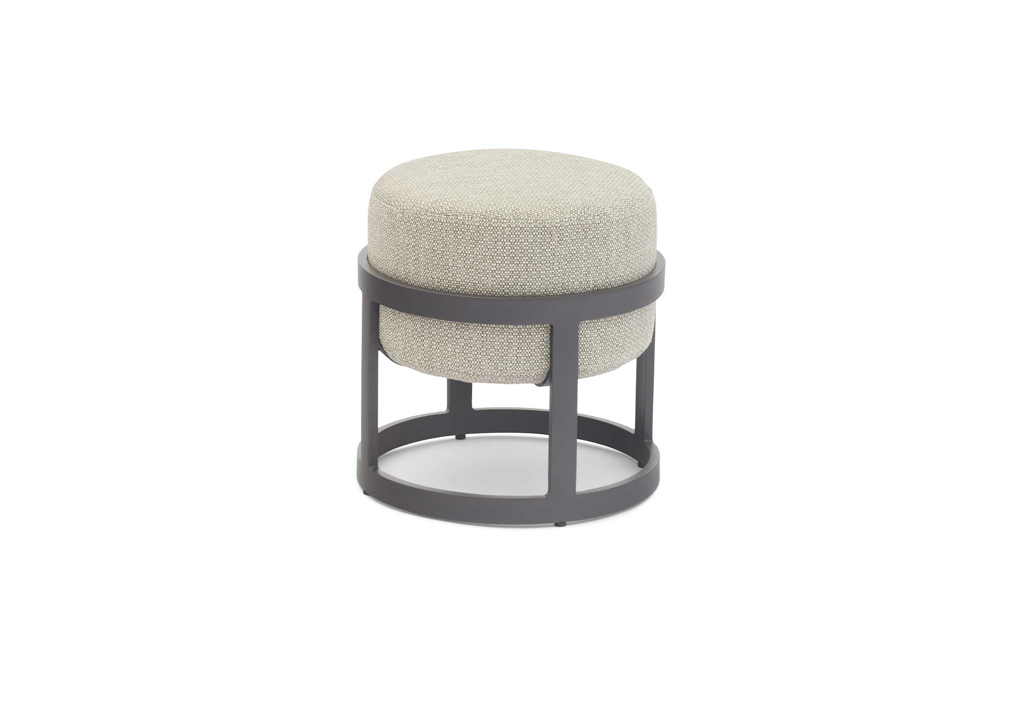 DOMO Home Totem Stool in Charcoal with Sunproof Frontelia 163 upholstery
