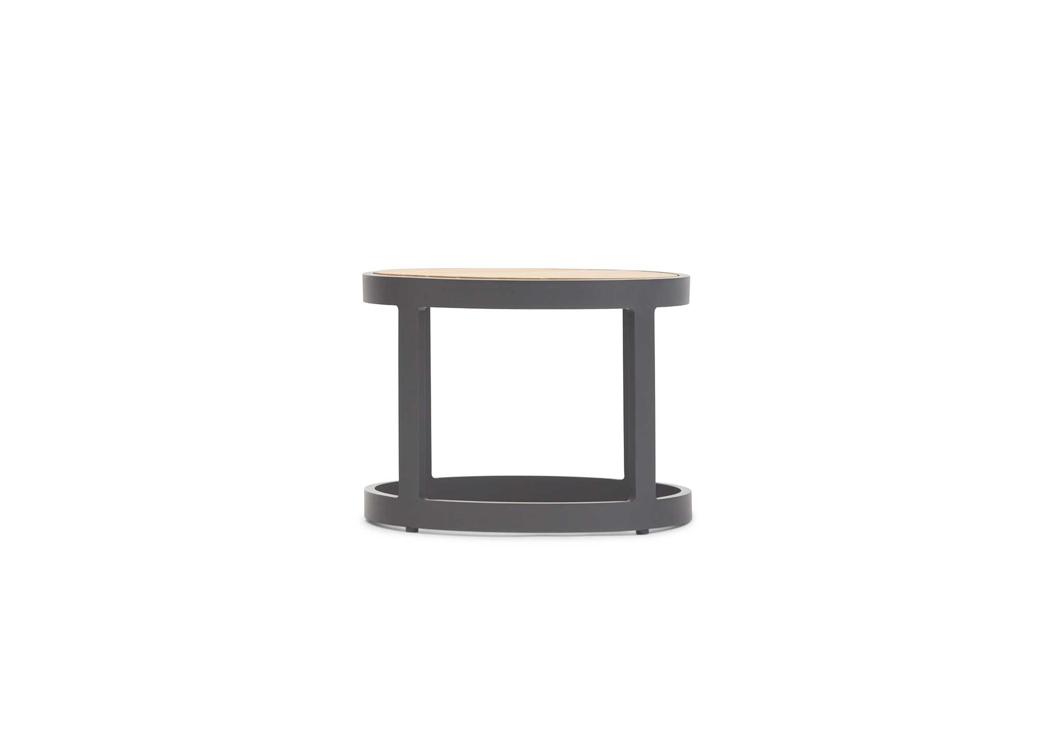 DOMO Home Totem Coffee Table in Charcoal with Teak