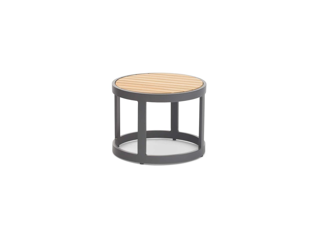 DOMO Home Totem Coffee Table in Charcoal with Teak