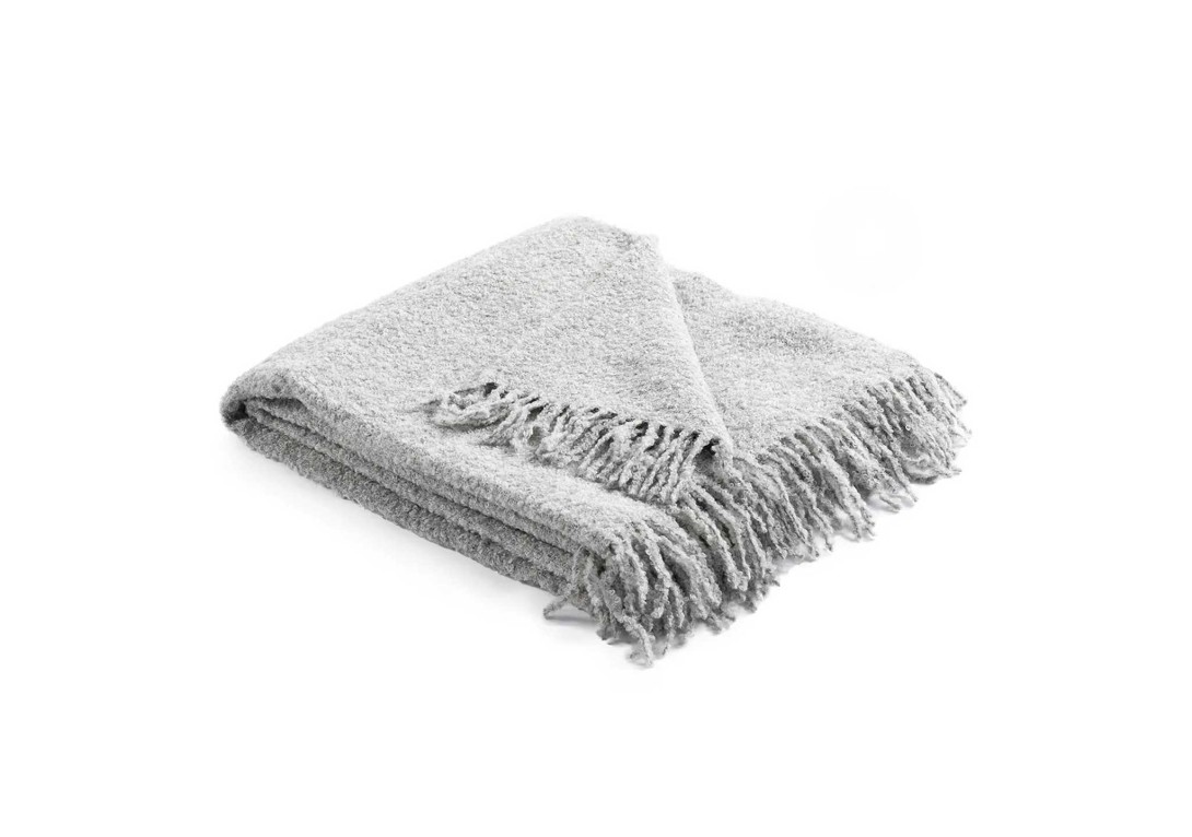 Alpaca Boucle Throw Grey