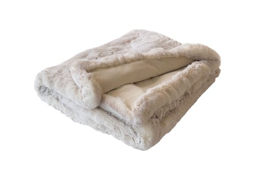 Faux Fur Throw: Champagne Moscou