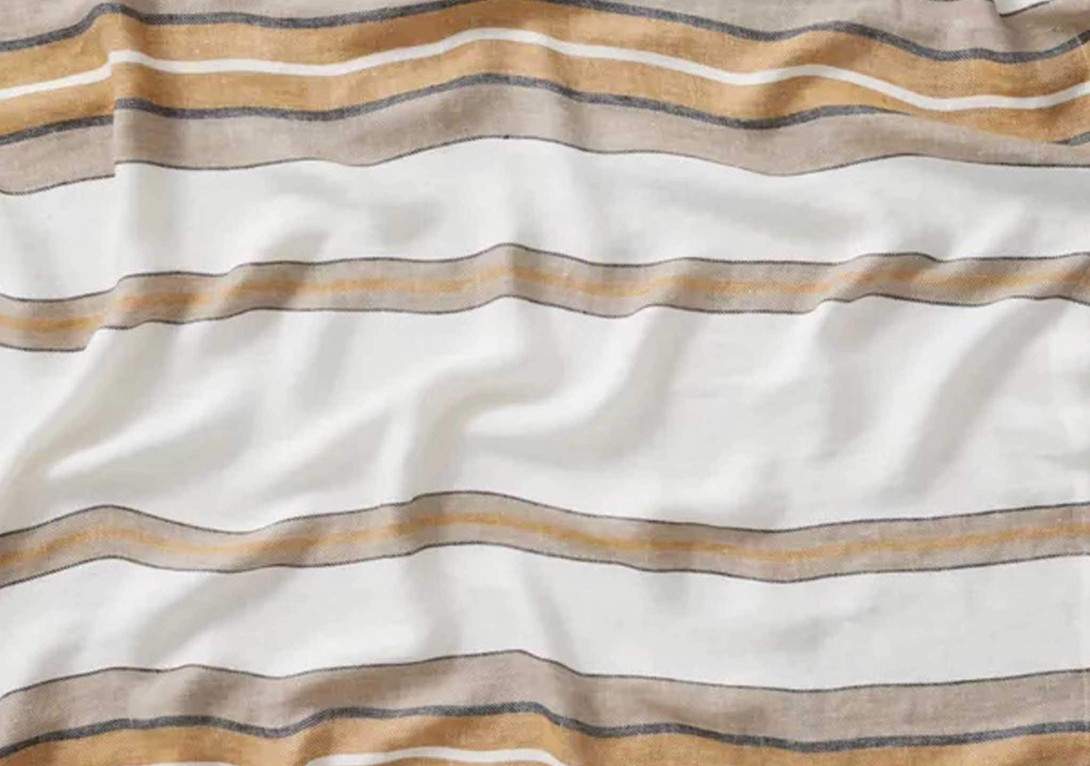 Linen Throw in Amber Stripe Franco