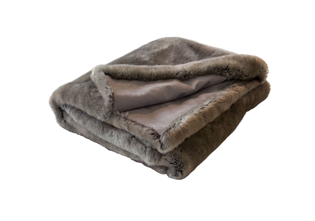 Faux Fur Throw: Grey Vanoise