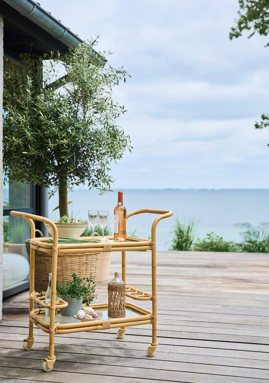 Sika Design Carlo Exterior Bar Trolley: Natural