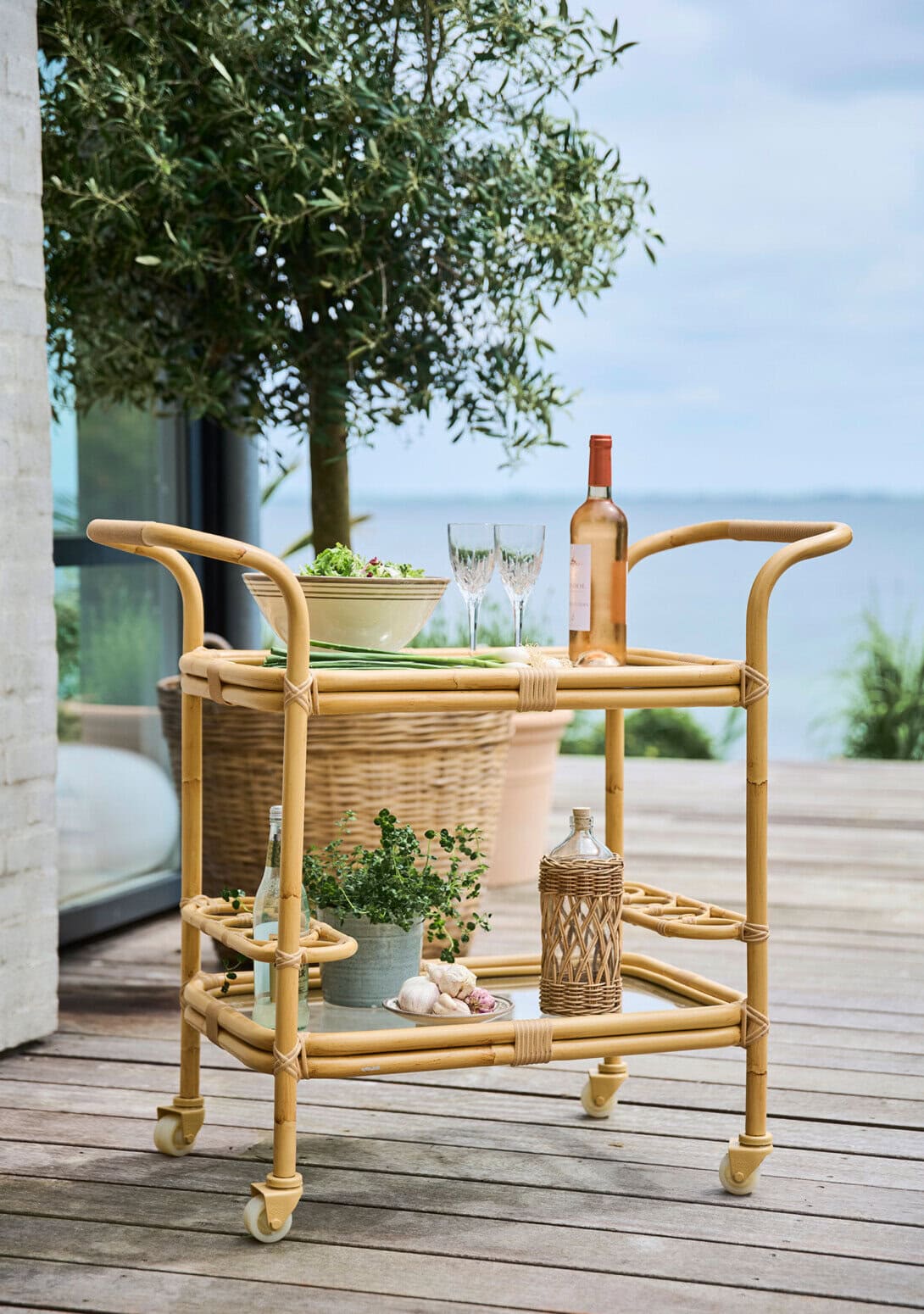 Sika Design Carlo Exterior Bar Trolley: Natural