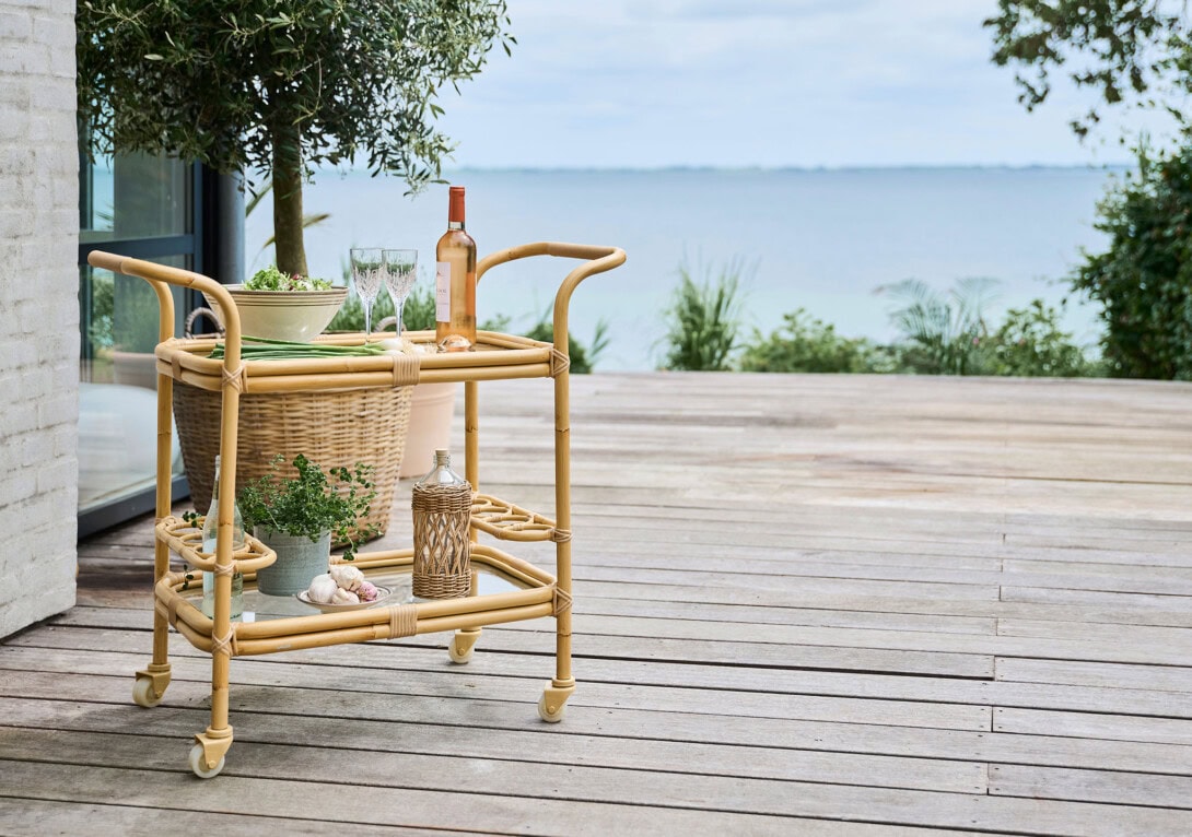 Sika Design Carlo Exterior Bar Trolley: Natural