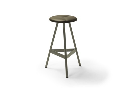 Biasol: Tre Mezzo Counter Stool 650H 470W 4701 Mangrove Matt Frame Pelle Barolo Botonic 3501 Leather Top