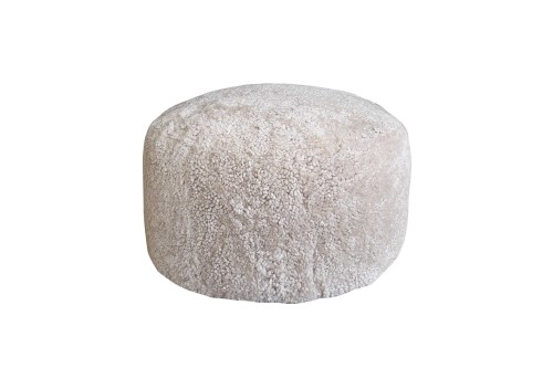 DOMO Home Curly Ottoman: Oatmeal