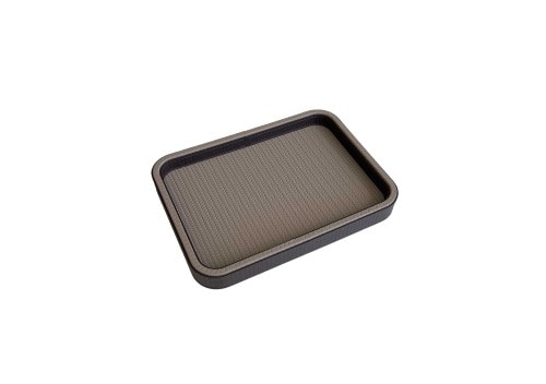 {inept: Jane Rectangular Tray - Small Leather Taupe Coffee