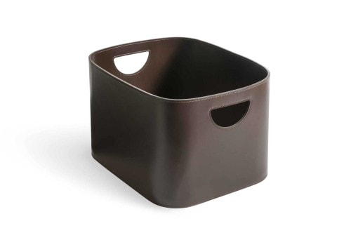 Rio Laundry Tray Pinetti in Leather Coffee